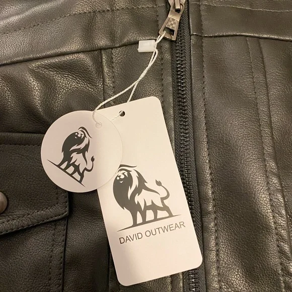 NWT David Outerwear Men’s L Faux Leather Jacket - Picture 3 of 5